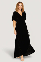 Katelyn Velvet Maxi Wrap Dress