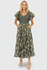 Estelle Smocked Midi Dress