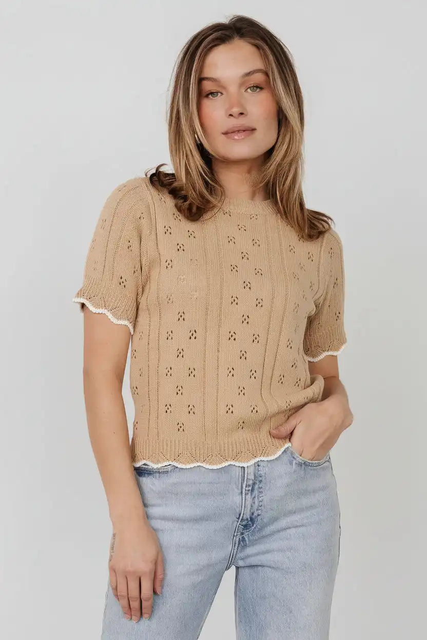 Britt Pointelle Knit Top
