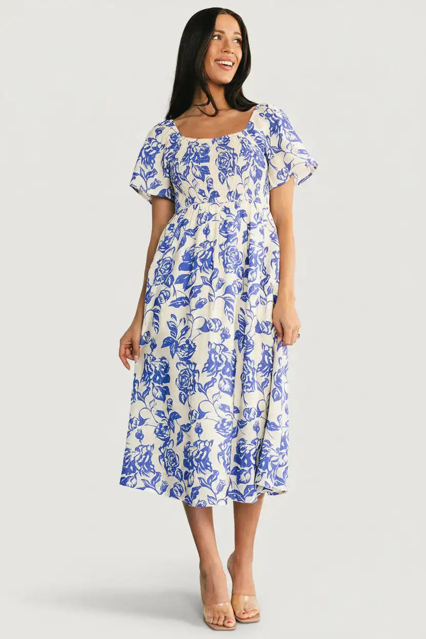 Dolores Smocked Midi Dress
