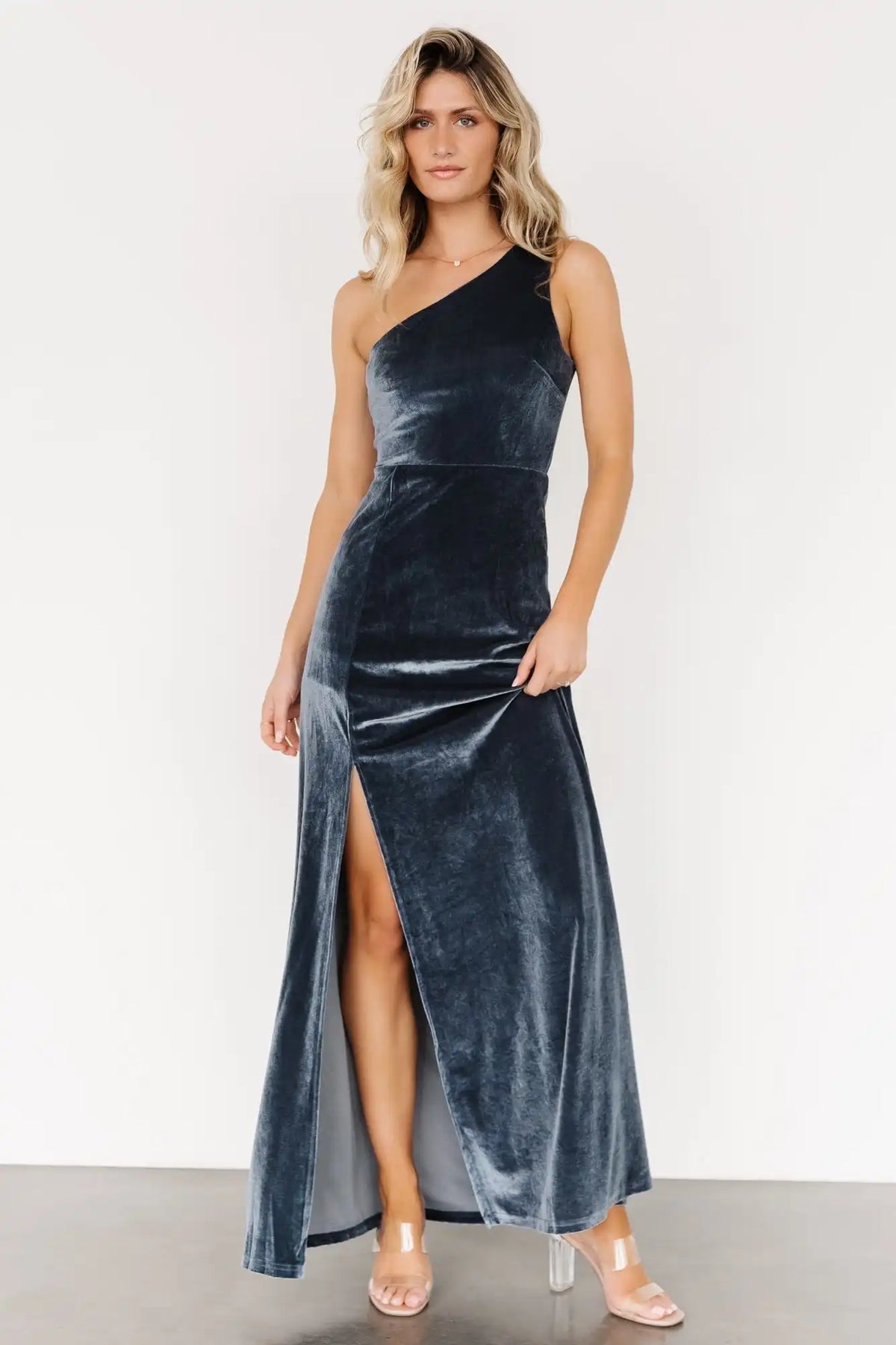 Tatiana Velvet One Shoulder Maxi Dress