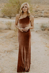 Tatiana Velvet One Shoulder Maxi Dress