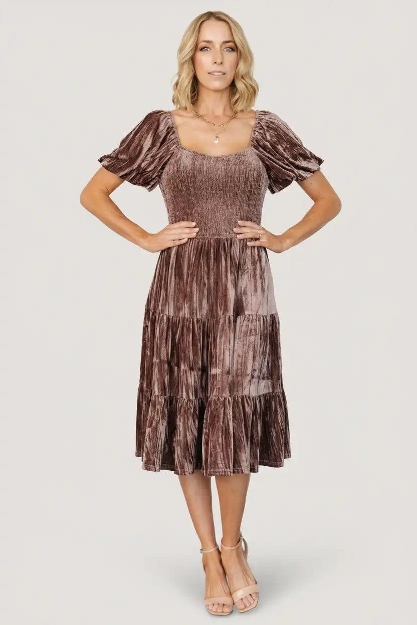 Fay Velvet Midi Dress