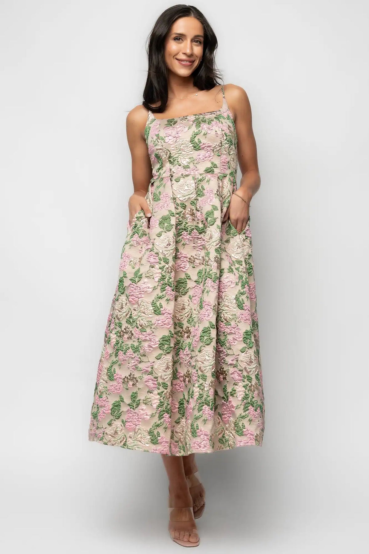 Antoinette Embossed Midi Dress