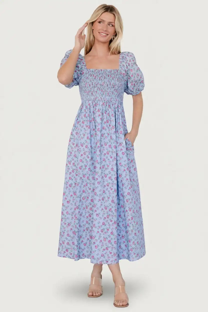 Haddie Smocked Midi Dress