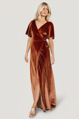 Meghan Velvet Wrap Maxi Dress