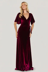 Meghan Velvet Wrap Maxi Dress