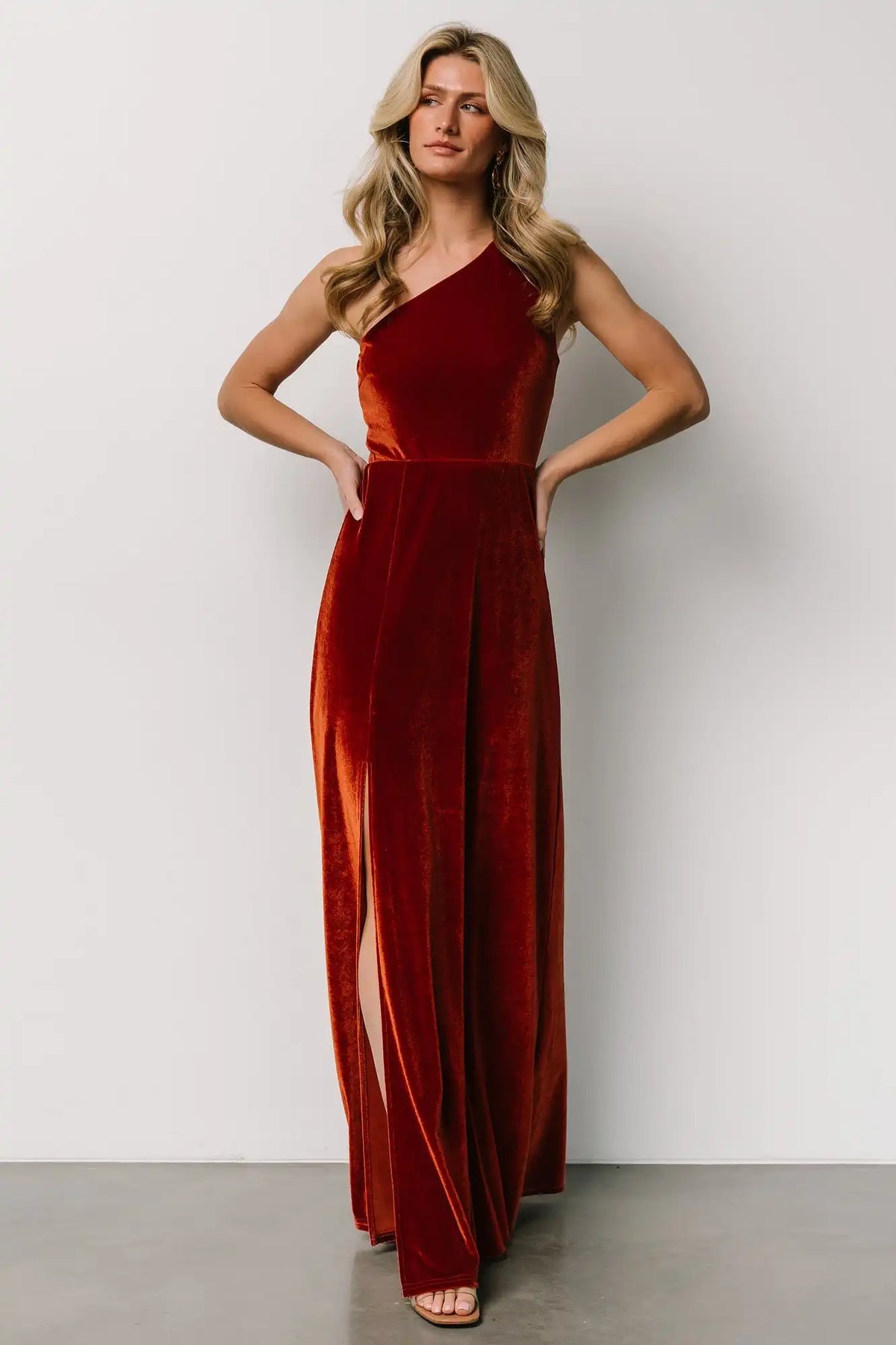 Tatiana Velvet One Shoulder Maxi Dress