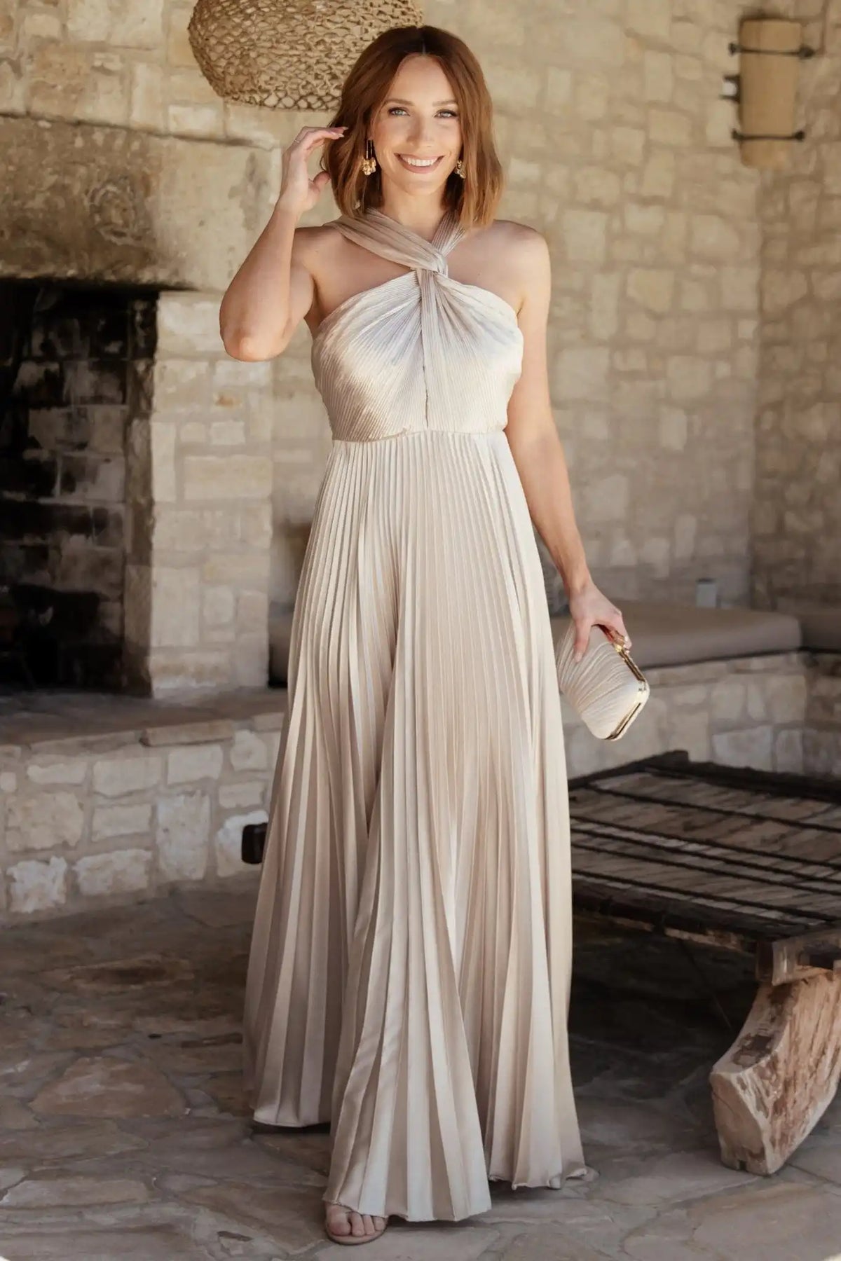 Sandra Pleated Maxi Dress