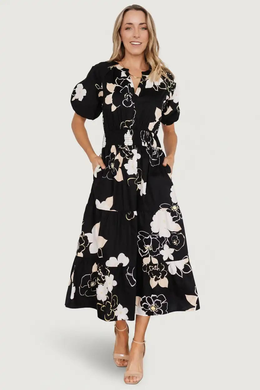 Hacienda Tiered Midi Dress