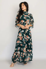 Marie Mock Neck Maxi Dress