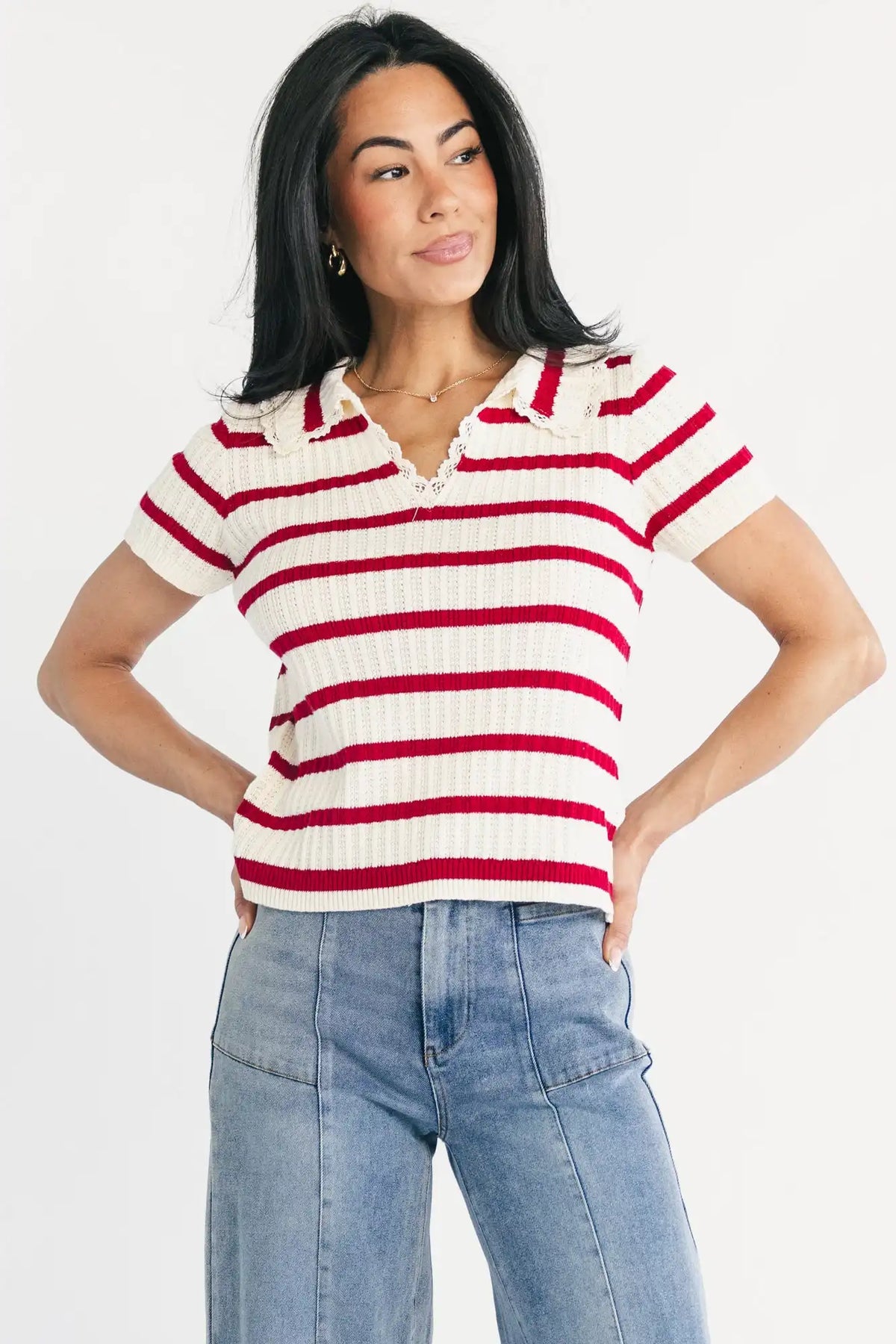 Molly Striped Collar Top