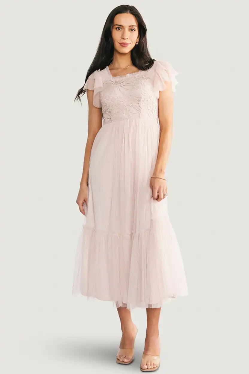 Elowyn Lace Top Midi Dress