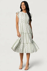 Frida Embroidered Midi Dress