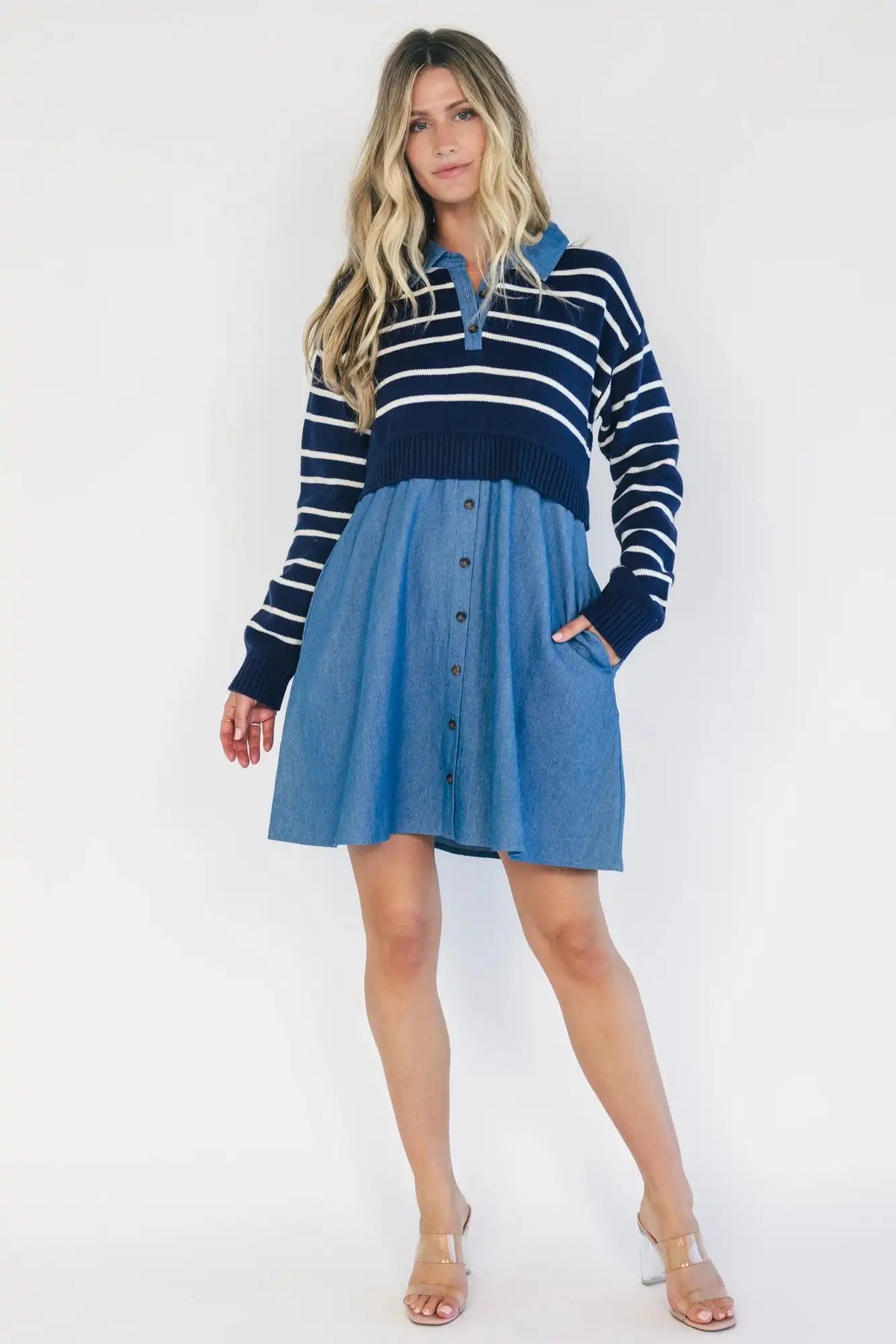 Nicole Striped Sweater Dress