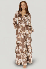 Montrouge Tiered Satin Dress