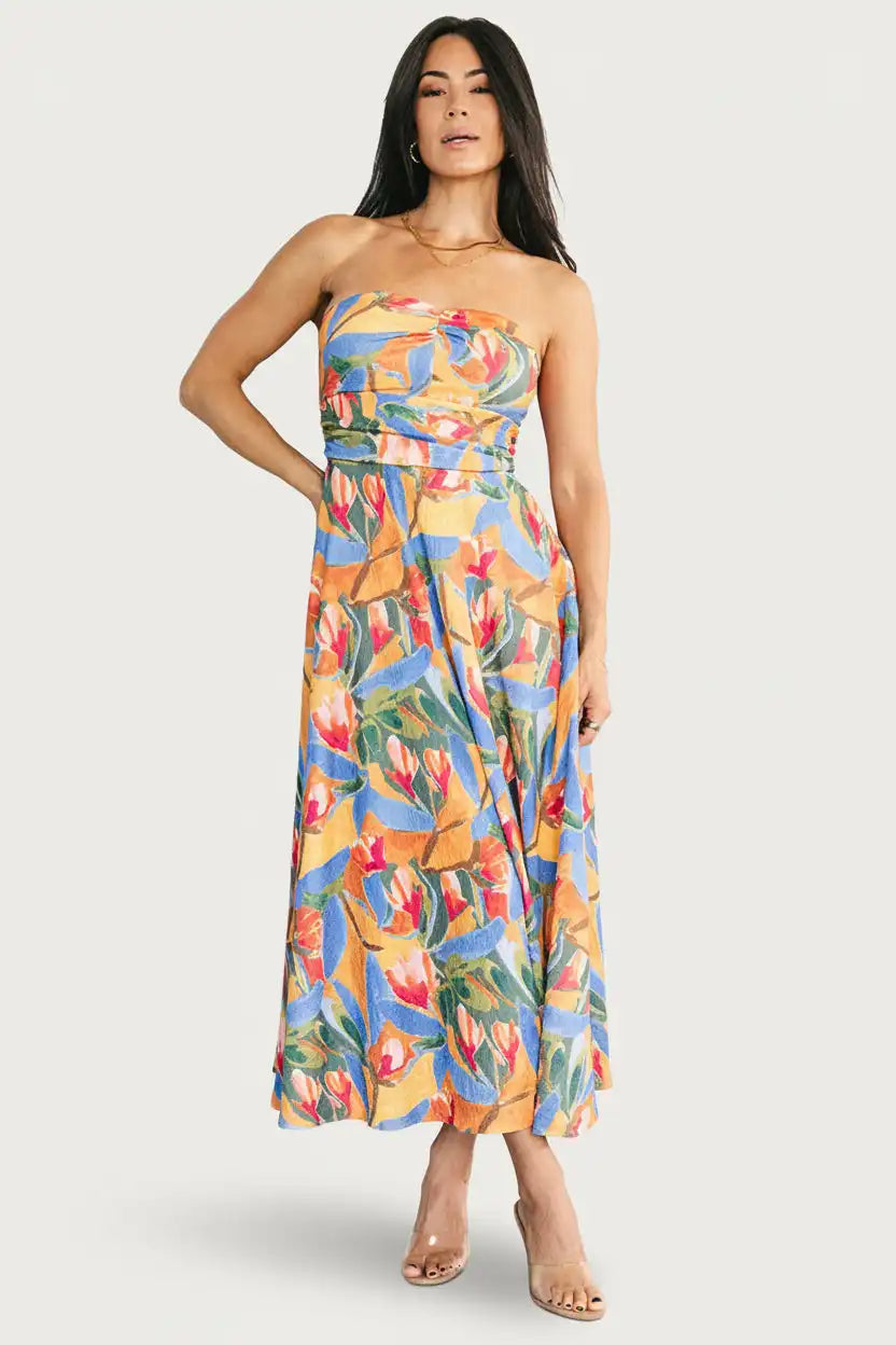 Solana Strapless Midi Dress