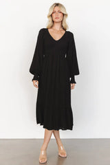 Lainey Smocked Dotted Midi Dress