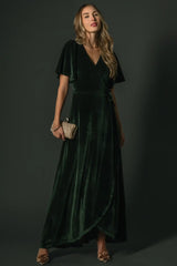 Katelyn Velvet Maxi Wrap Dress