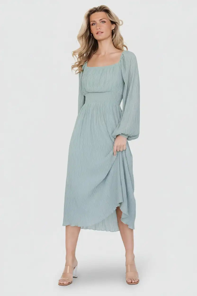 Dalton Pleated Midi Dress