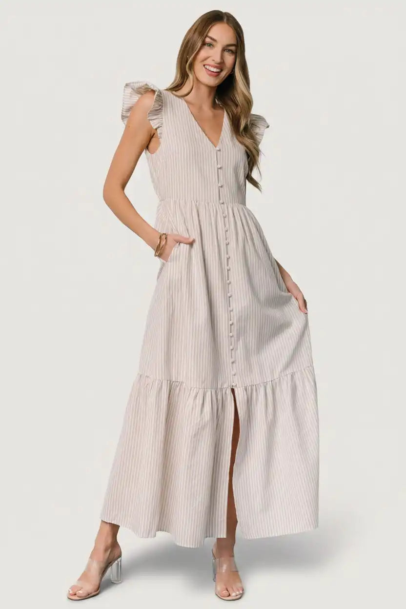 Hettie Button Maxi Dress