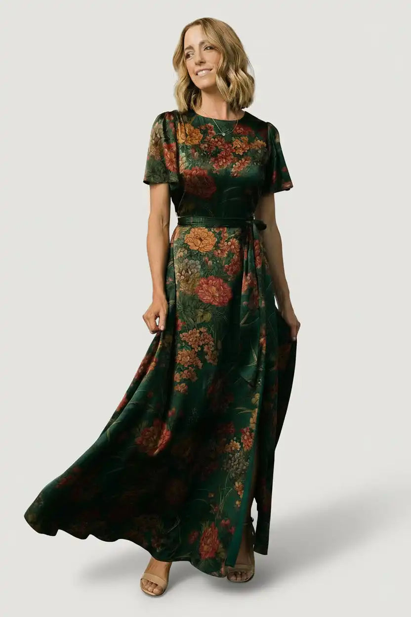 Agnes Satin Maxi Dress