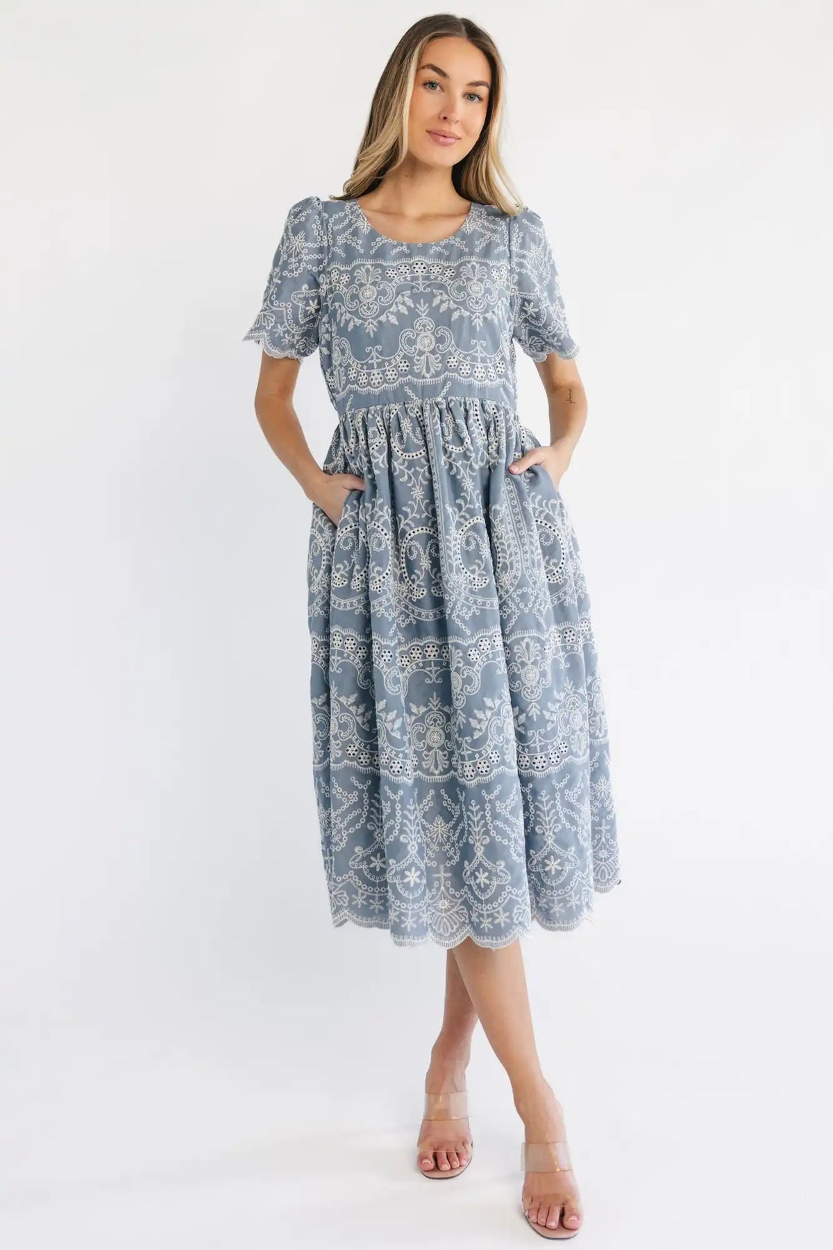 Margot Eyelet Midi Dress