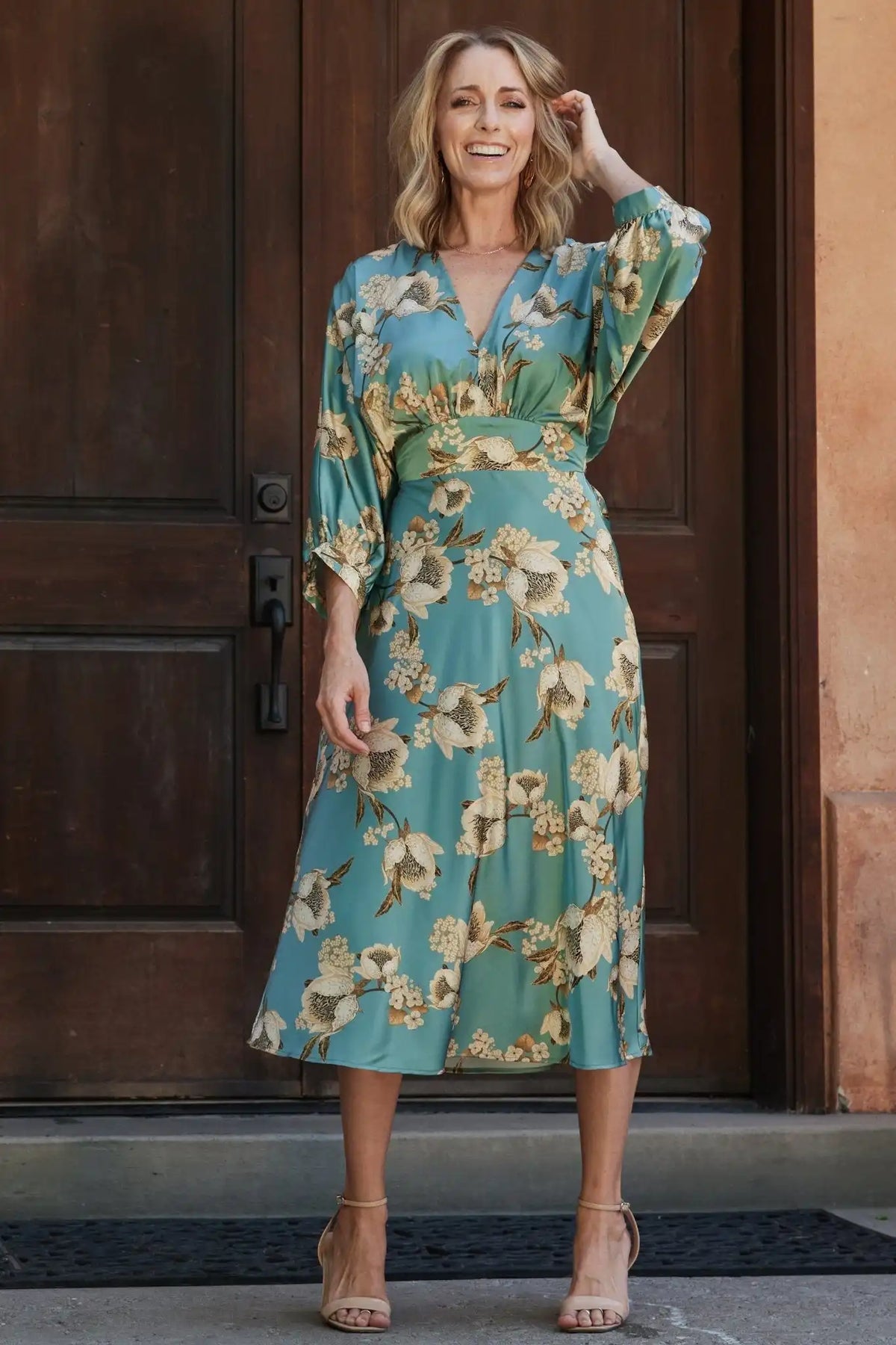 Joni Satin Midi Dress