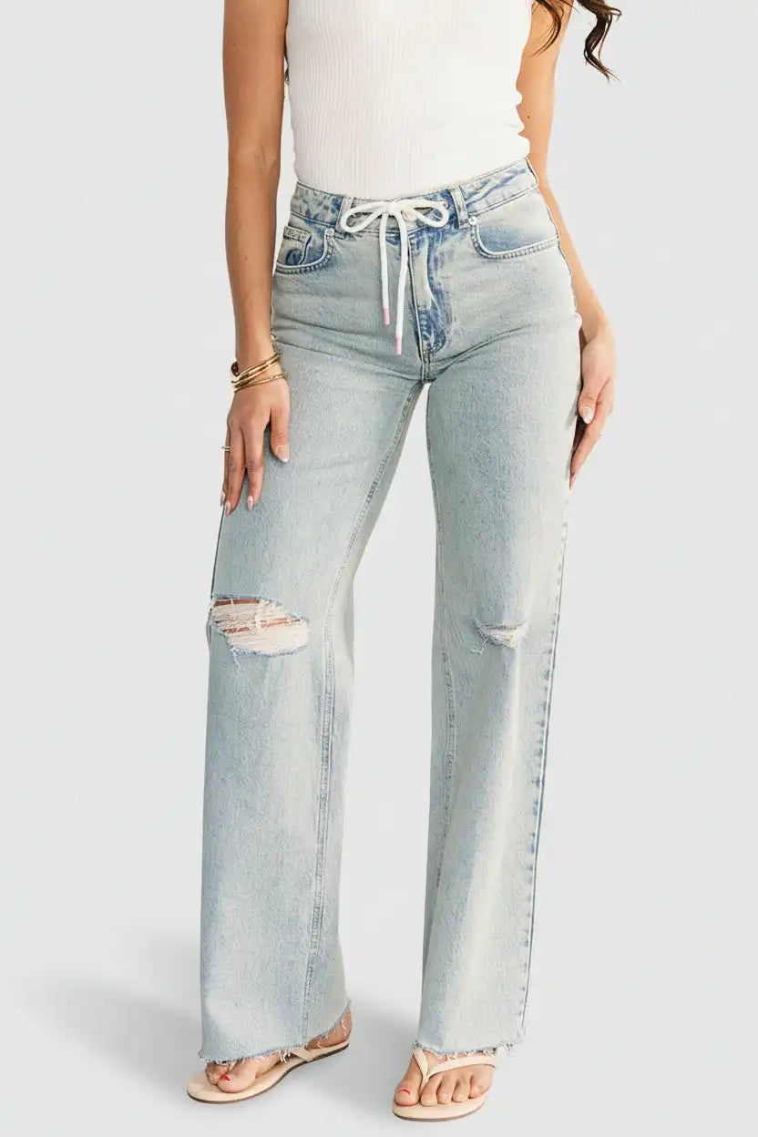 Ronda Mid Rise Ripped Jeans