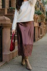 Kamara Satin Lace Skirt