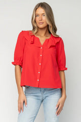 Daisy Ruffle Button Up Top