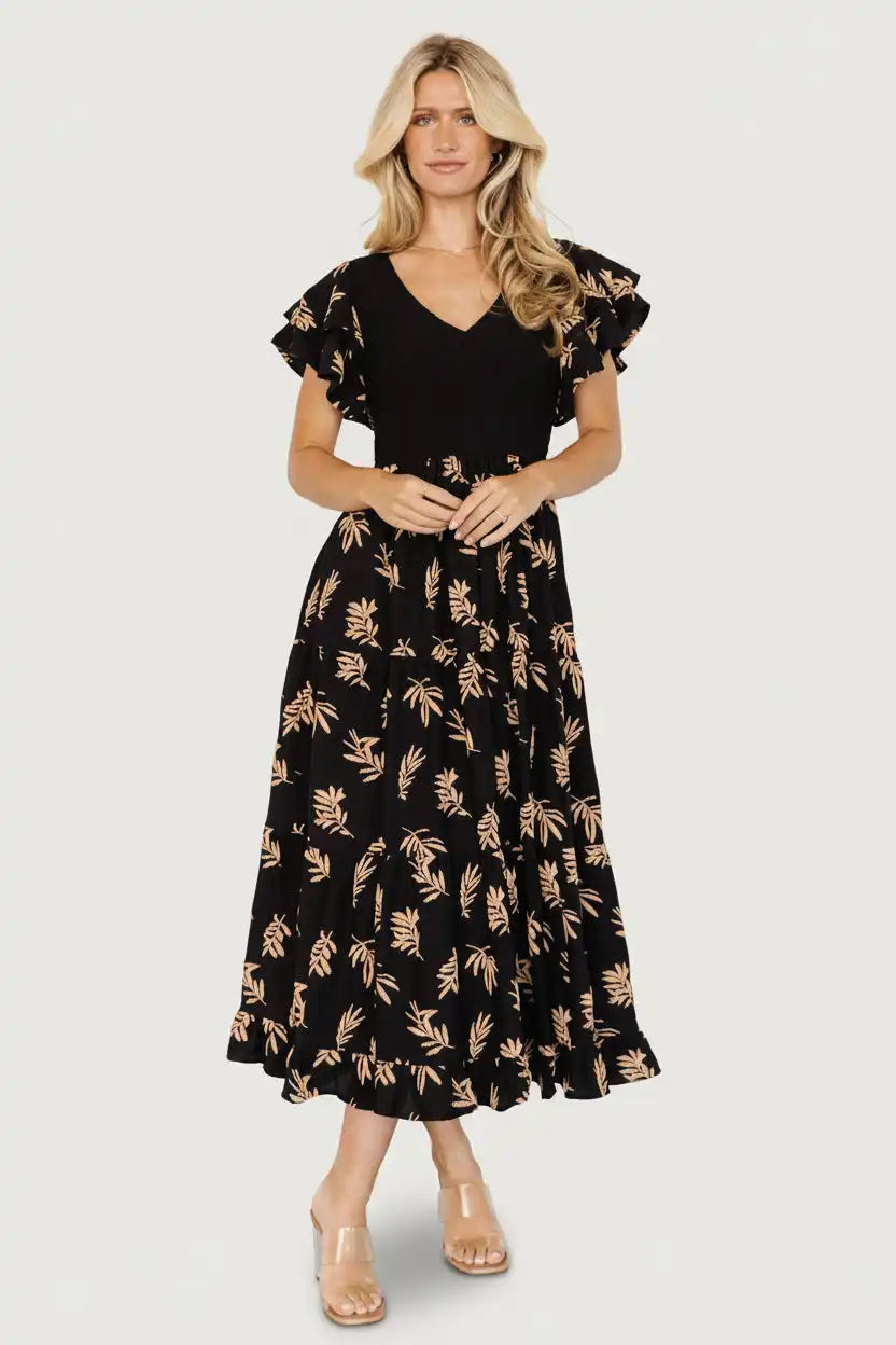 Estelle Smocked Midi Dress